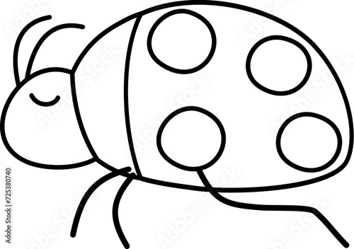 cute ladybug cartoon lineart