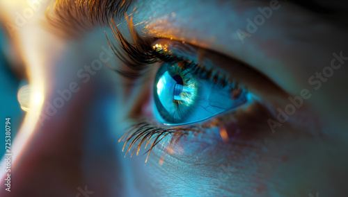 close up of a female eye