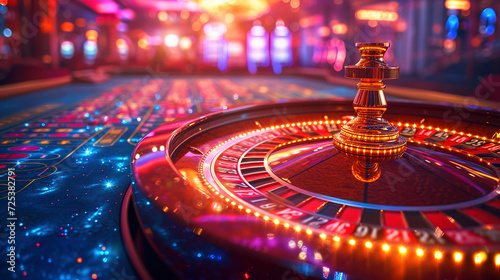 Casino Extravaganza the Glamorous World of Gambling and Poker, Casino Scene Illuminated by Bright Lighting