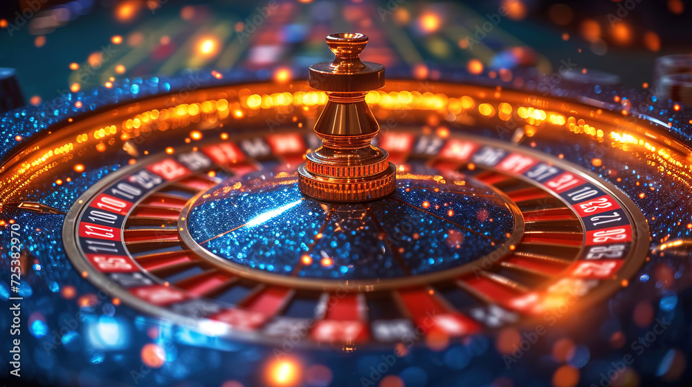 Casino Extravaganza the Glamorous World of Gambling and Poker, Casino Scene Illuminated by Bright Lighting