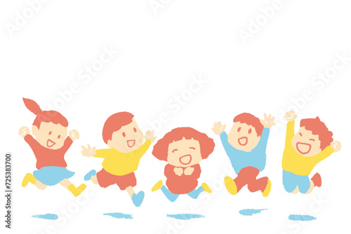 飛び跳ねる子どもたち