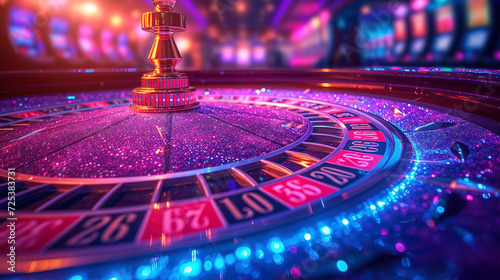 Casino Extravaganza the Glamorous World of Gambling and Poker, Casino Scene Illuminated by Bright Lighting