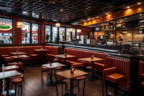 Interior of a fast food restaurant