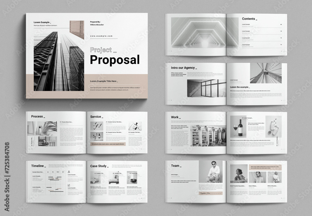 Project Proposal Template Landscape Stock Template | Adobe Stock