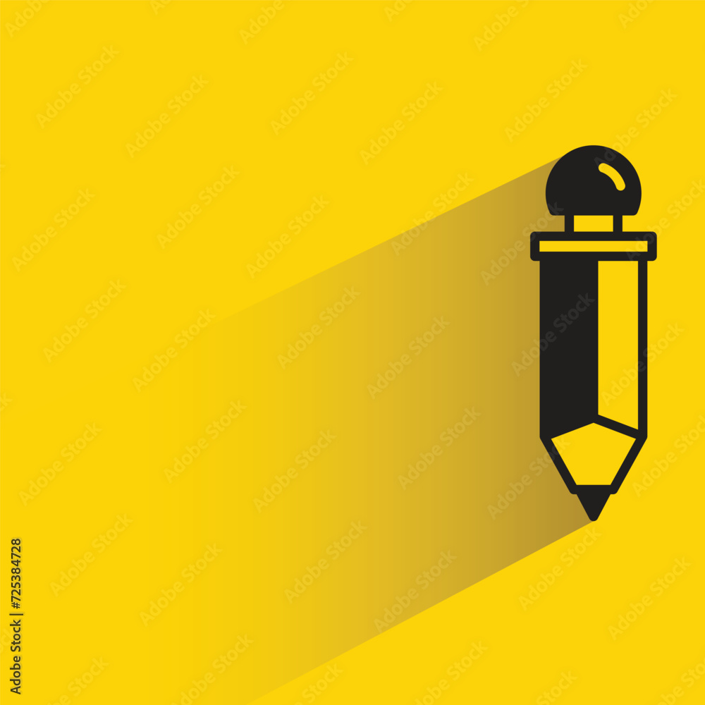 pencil icon with shadow on yellow background