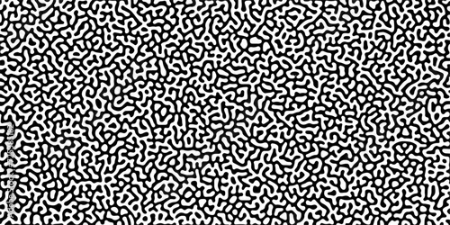 Turing reaction diffusion monochrome seamless pattern with chaotic motion .Linear design with biological shapes. Organic lines in memphis. abstract turing organic wallpaper background .