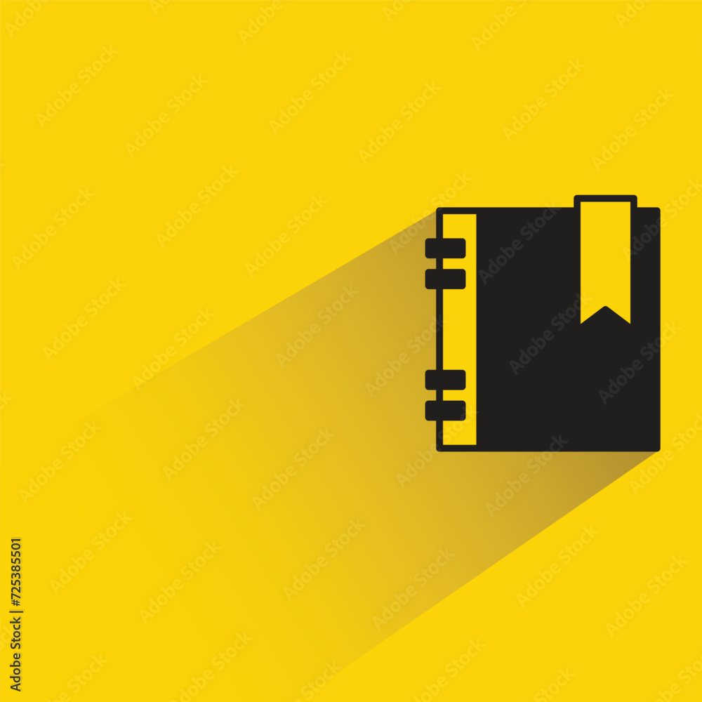 book icon with shadow on yellow background book icon with shadow on yellow background