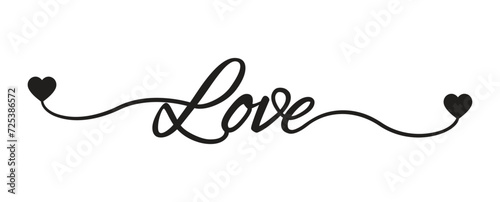 LOVE word hand drawn lettering  Modern calligraphy script love text  Vector illustration photo