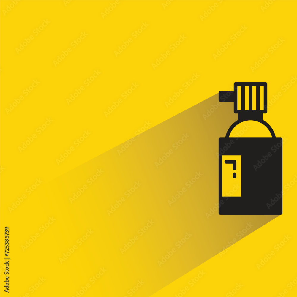 spray bottle with shadow on yellow background spray bottle with shadow on yellow background