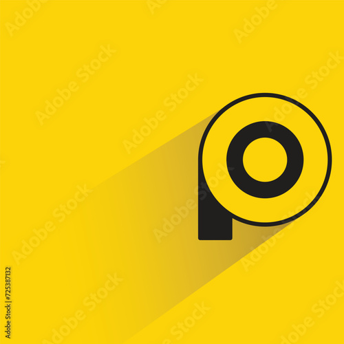 tape roll icon with shadow on yellow background