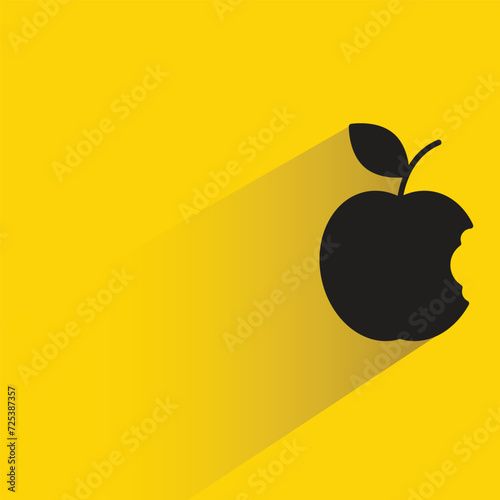 apple icon with shadow on yellow background