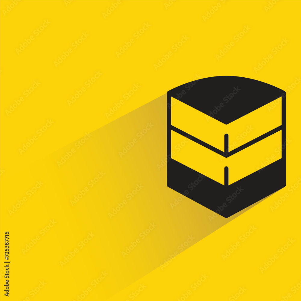 shield icon with shadow on yellow background shield icon with shadow on yellow background