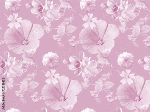 Abstract floral seamless pattern. In style Toile de Jou. Suitable for fabric, wrapping 