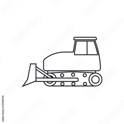 Excavator icon vector. Digger illustration sign. Shovel symbol or logo.