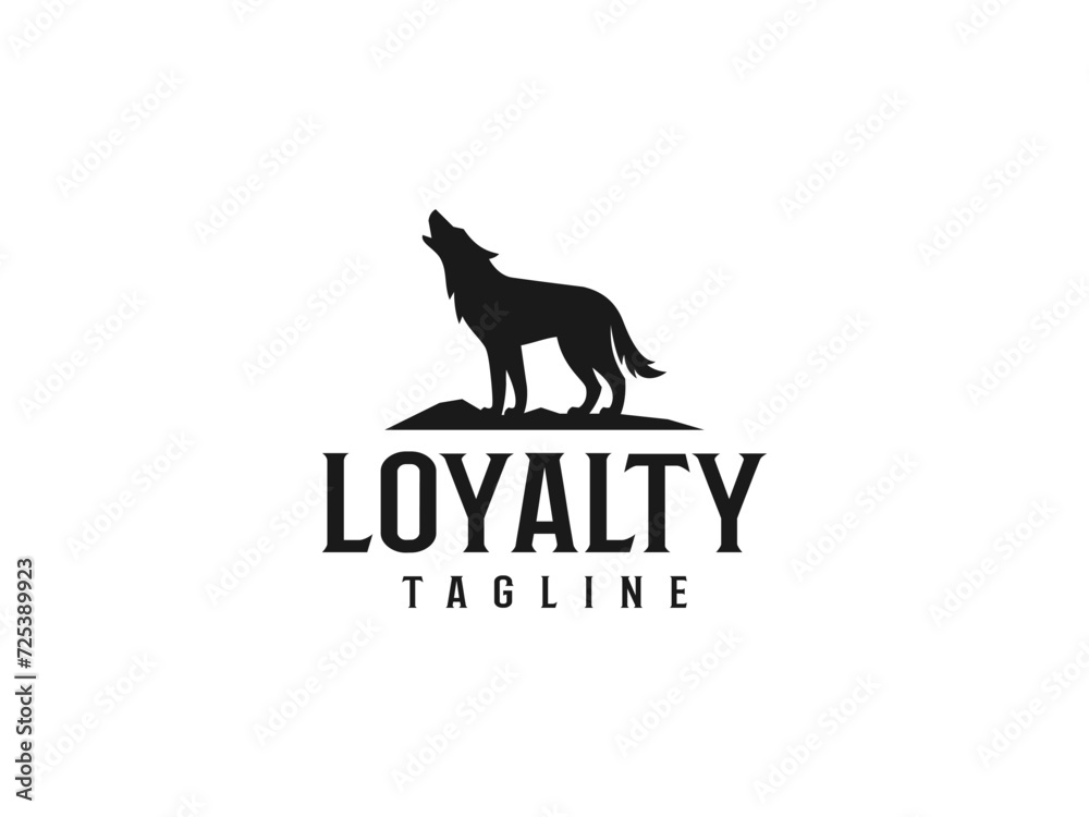 wolf logo vector illustration. wolf silhouette logo template