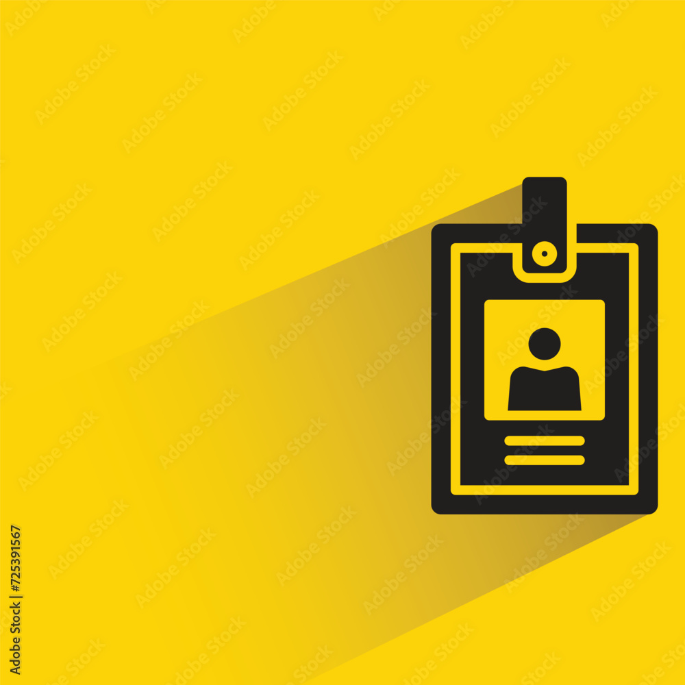 id and business card with shadow on yellow background id and business card with shadow on yellow background