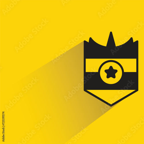 shield icon with shadow on yellow background