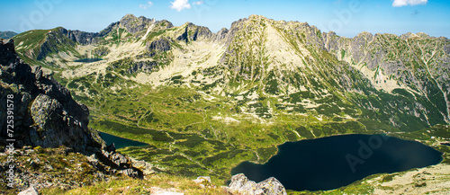 Fototapeta Naklejka Na Ścianę i Meble -  View from Szpiglasowy Wierch mountain peak in High Tatras mountains