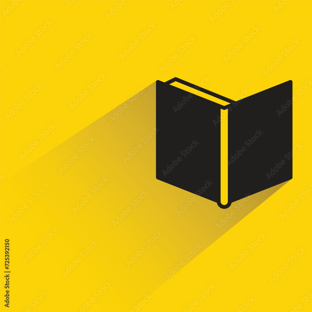 book icon with shadow on yellow background book icon with shadow on yellow background