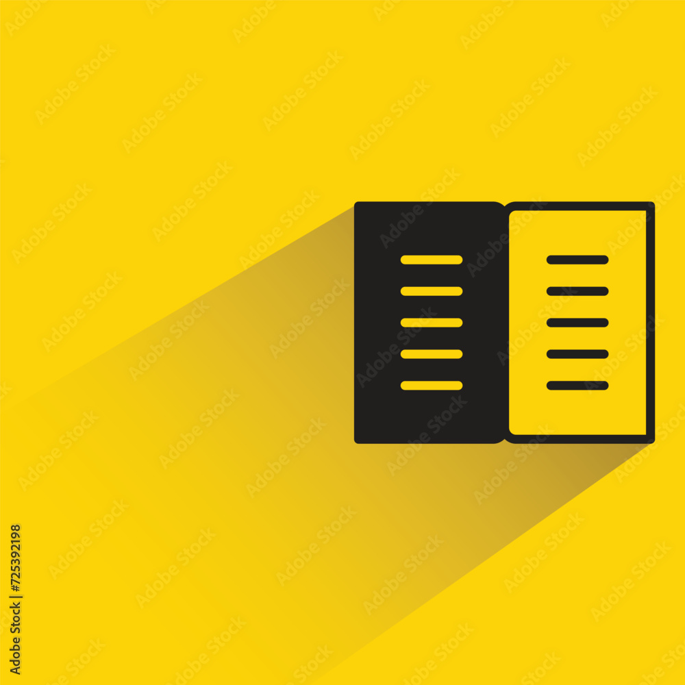 book icon with shadow on yellow background book icon with shadow on yellow background