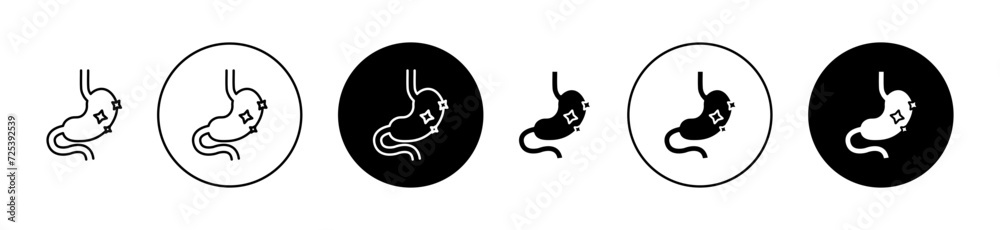 Nutrient Absorption Vector Illustration Set. Clean Intestine and Gut Health Sign suitable for apps and websites UI design style. - obrazy, fototapety, plakaty 