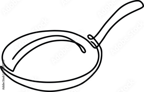  one line drawing illustration art design minimalist for dinning stuffs and dinner ornaments which related to food and dish pan that contains cutlery frying flatware flat design 