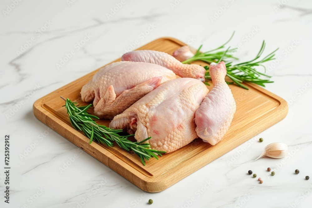 Raw chicken on white kitchen background Raw chicken on white kitchen background