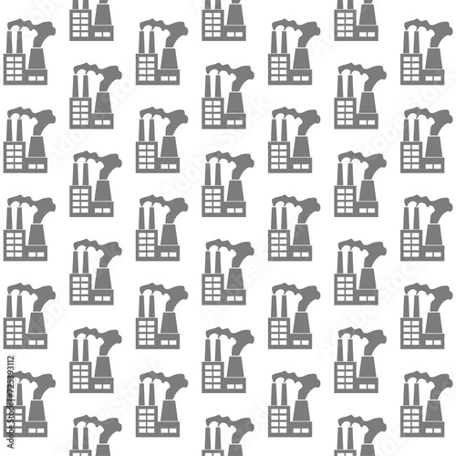 Factory Seamless pattern isolated on white background