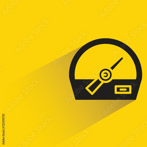 speedometer icon with shadow on yellow background