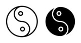 Complete Well-being Vector Icon Set. Yin Yang Harmony Vector Symbol for UI Design.