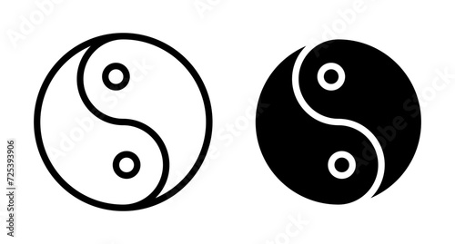 Complete Well-being Vector Icon Set. Yin Yang Harmony Vector Symbol for UI Design. photo