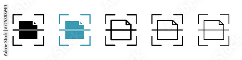 Document Scanning Vector Icon Set. Digital Paper Processing Vector Symbol for UI Design. photo