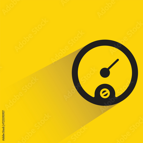speedometer icon with shadow on yellow background