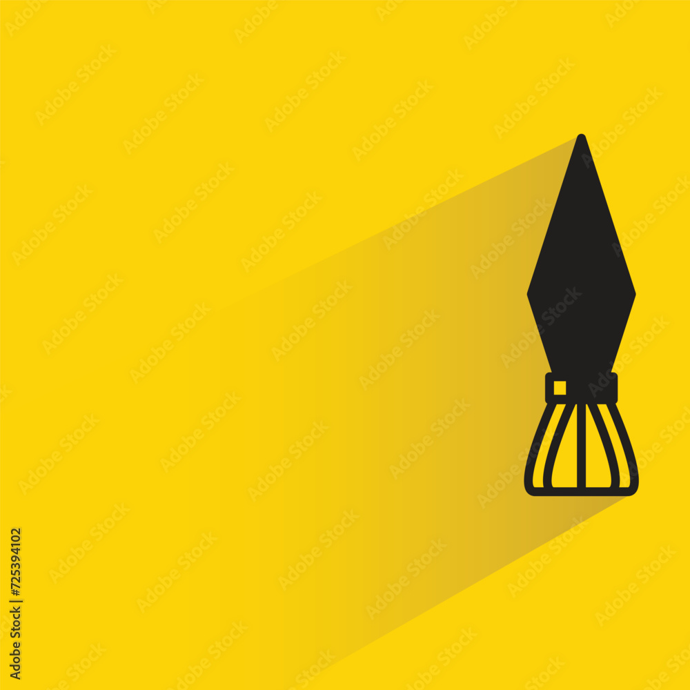Fototapeta premium paint brush icon with shadow on yellow background