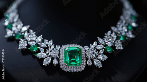 Princess cut emerald necklace
