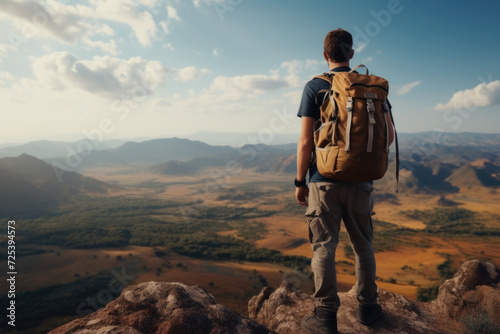 Solo Traveler Overlooking Vast Valley