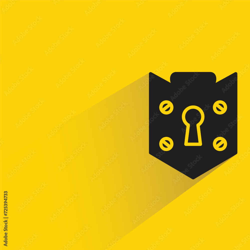 knight shield badge with shadow on yellow background knight shield badge with shadow on yellow background