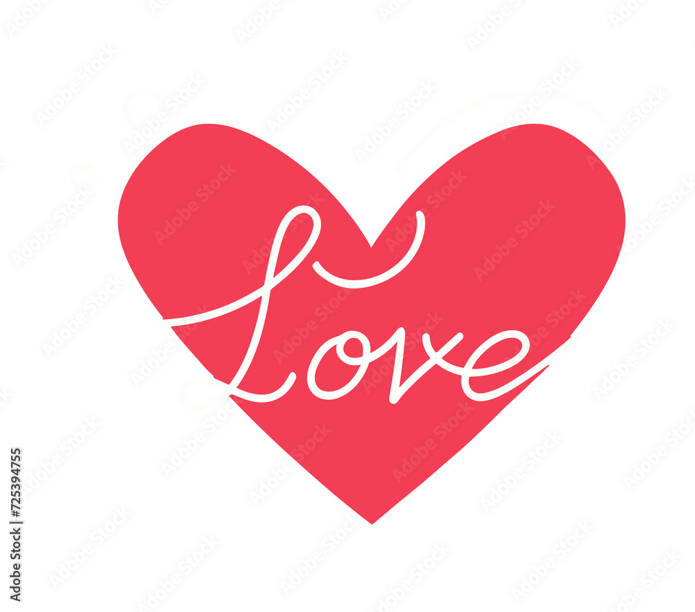 Love heart sign illustration. Love heart illustration symbol icon. Valentine day template element for greeting card, invitation, t-shirt design
