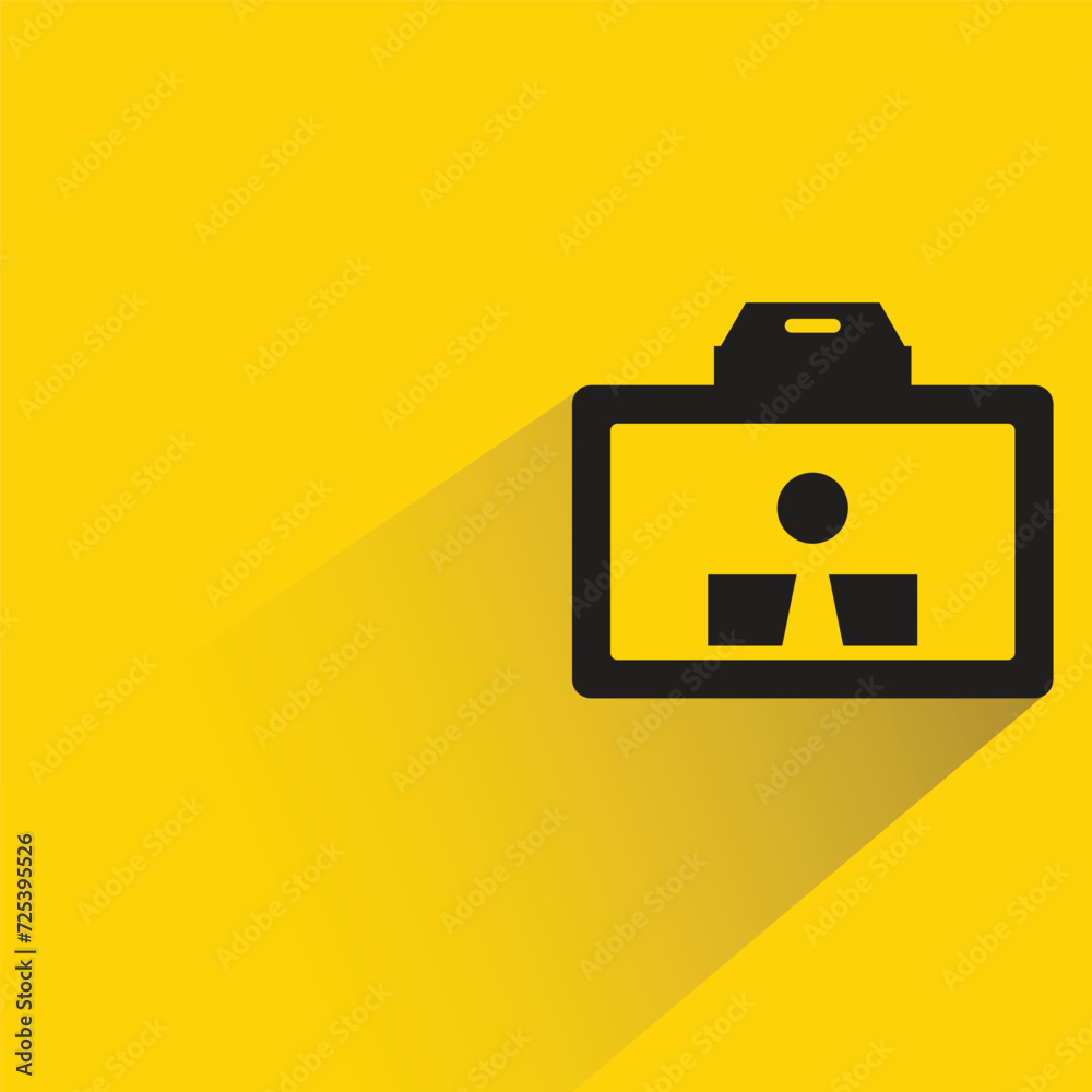 id card icon with shadow on yellow background id card icon with shadow on yellow background