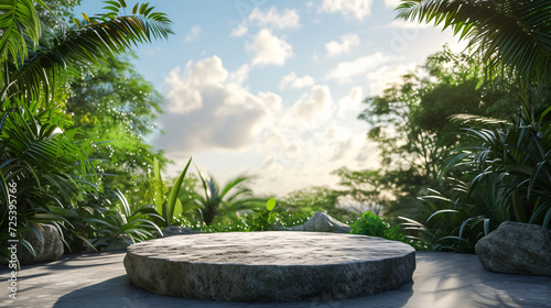 Rock podium in tropical forest