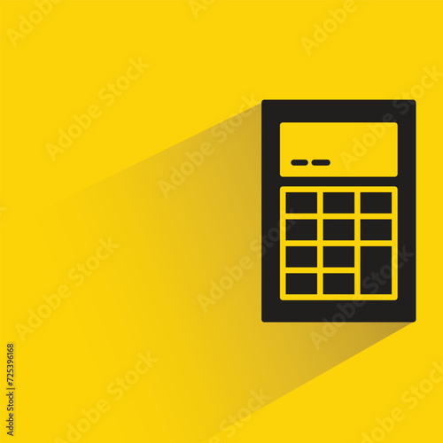 calculator icon with shadow on yellow background