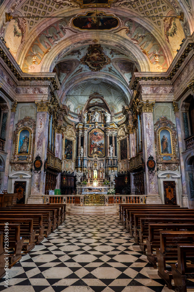 Fototapeta premium Clusone and the ancient Fanzago clock. Val Seriana to discover.