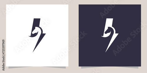 horse with flash logo design