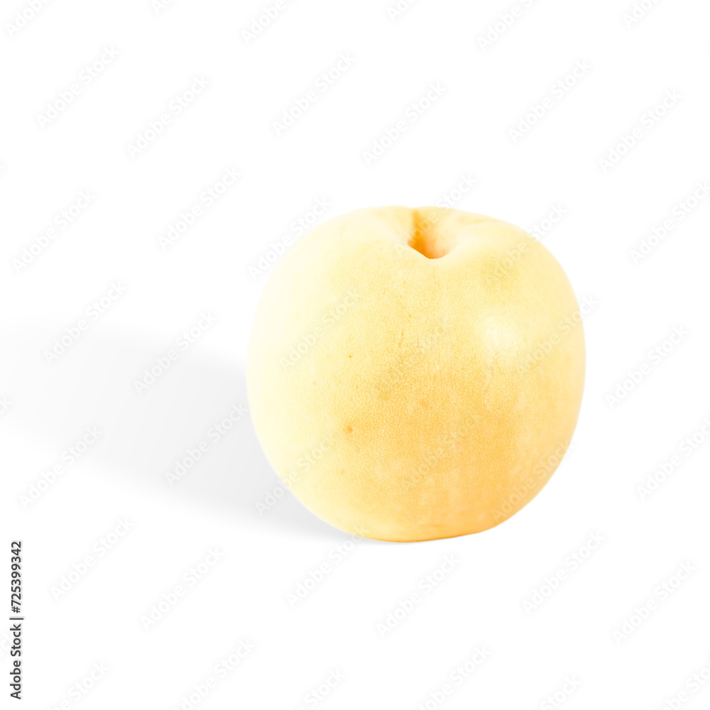 White peach fruit isolated on a white background. White peach fruit isolated on a white background.