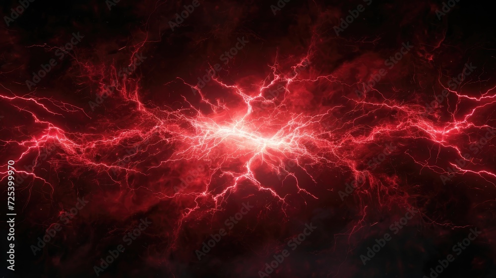 red lightning on black background 