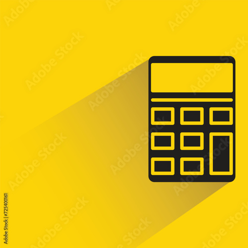 calculator icon with shadow on yellow background