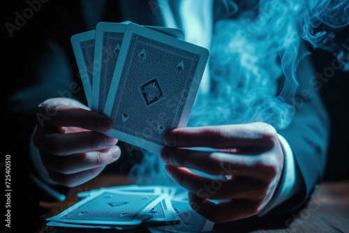 Mysterious Magician's Card Shuffle.