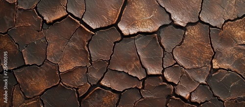 Cracked faux leather texture with brown pieces  for design background