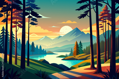 forest beautiful cartoon nature threes woodland rove
wood copse coppice taiga vector