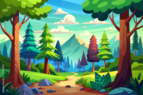 forest beautiful cartoon nature threes woodland rove
wood copse coppice taiga vector